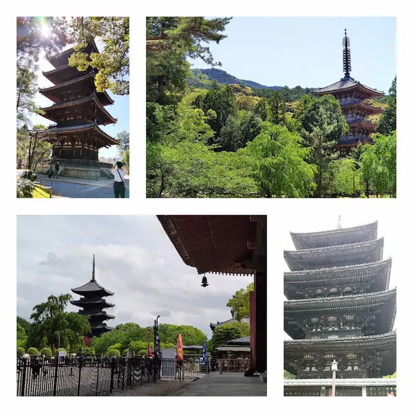 Five-story pagodas in Kyoto